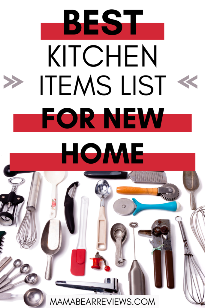 kitchen items list for new home